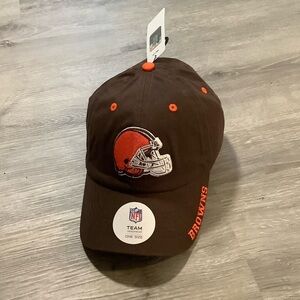 NFL Browns Dark Brown Cap with Orange Logo